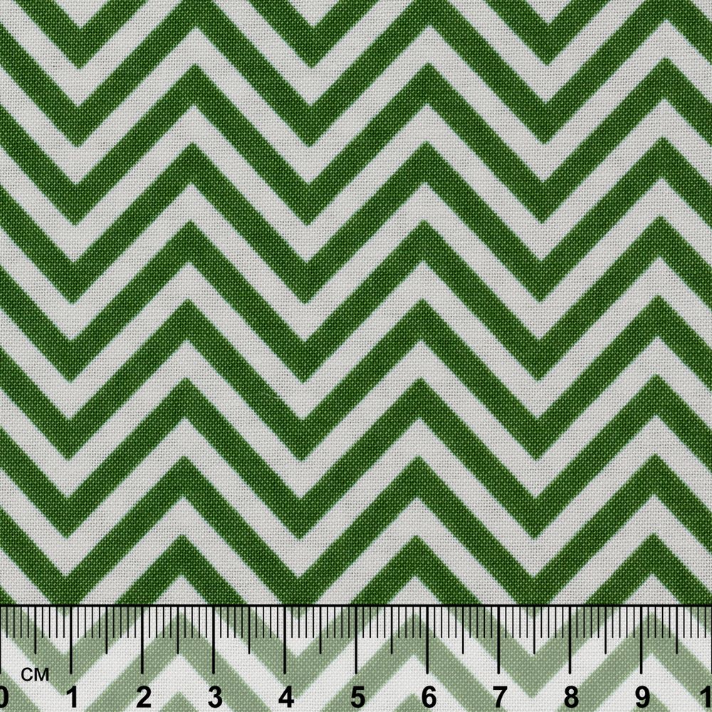 Ткань для пэчворка Peppy Бабушкин сундучок, рулон 112 см / 5 метров, БС-20 зигзаг я.зеленый, Peppy