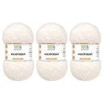 Пряжа Вязь Махровая / уп.3 мот. по 100 г, 420 м, 001 белый