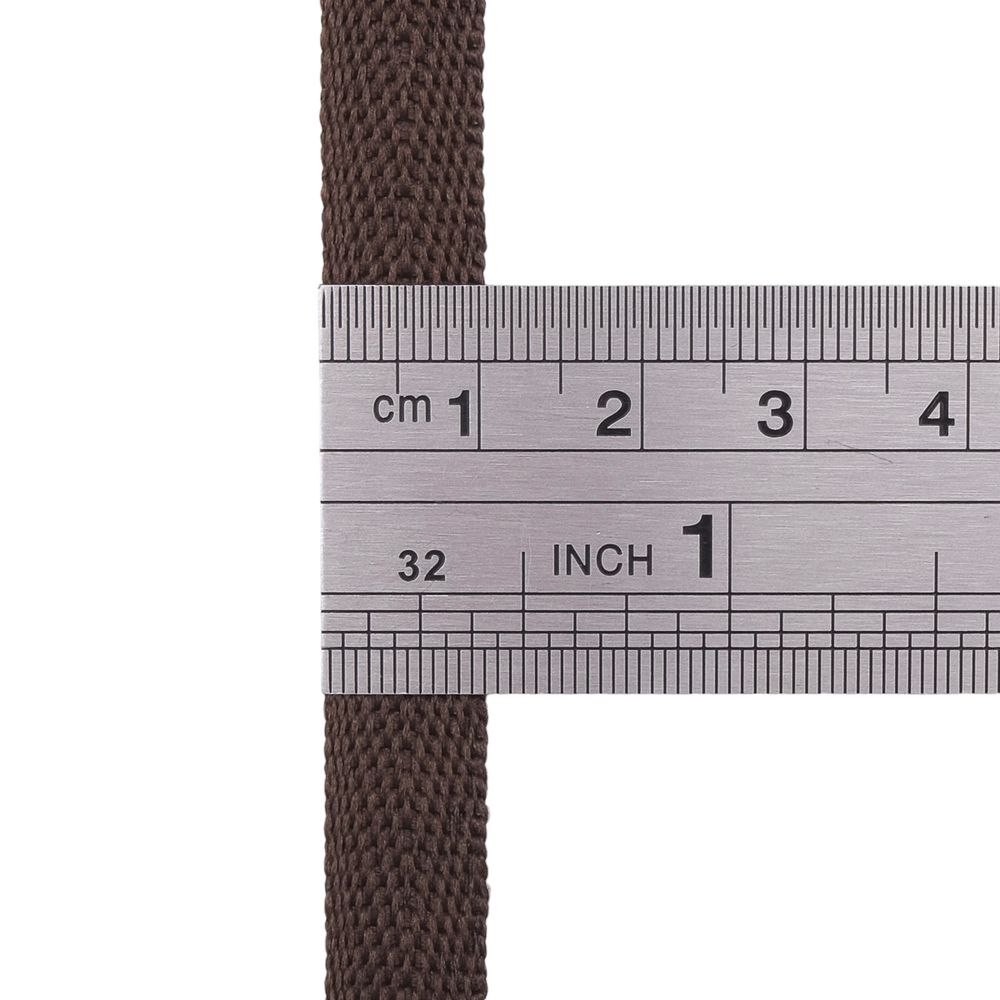 Тесьма (лента) киперная 10 мм / 50 метров, 2 г/м, 100% полиэфир, 11 шоколад