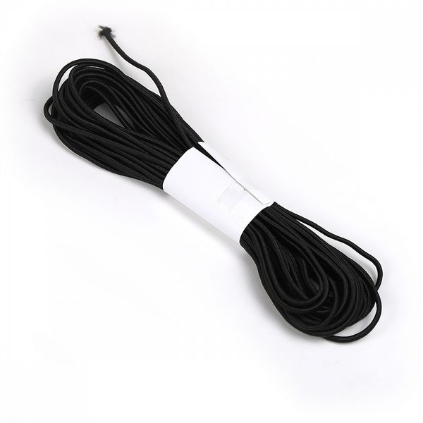 Резинка шляпная (шнур эластичный) ⌀3.0 мм / 10 метров, цв.F322 черный