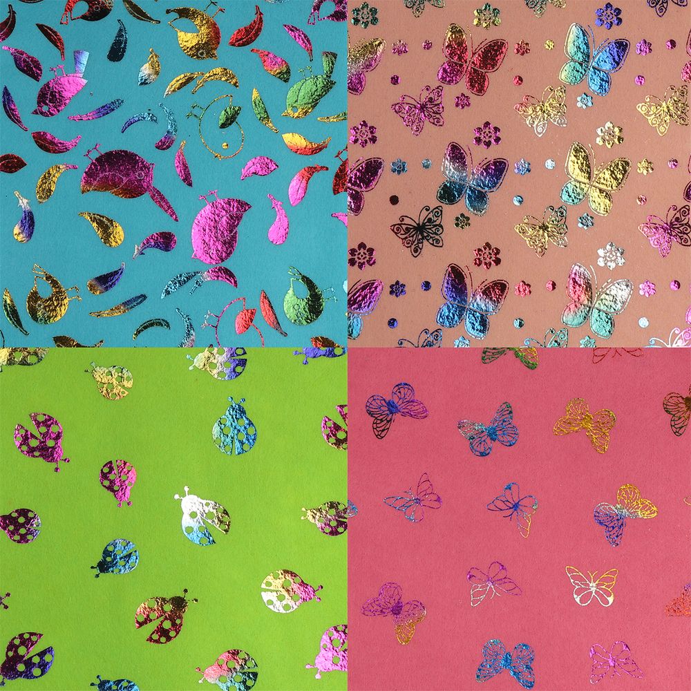 Набор листового фетра с голографическим рисунком Ideal 1мм 20х30см, уп.8 листов цв.ассорти