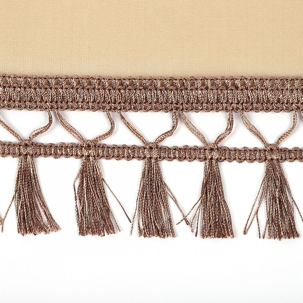 Бахрома отделочная 70.0 мм / 10 метров, 6154-0419, с кисточками, цв.6458 темно-бежевый