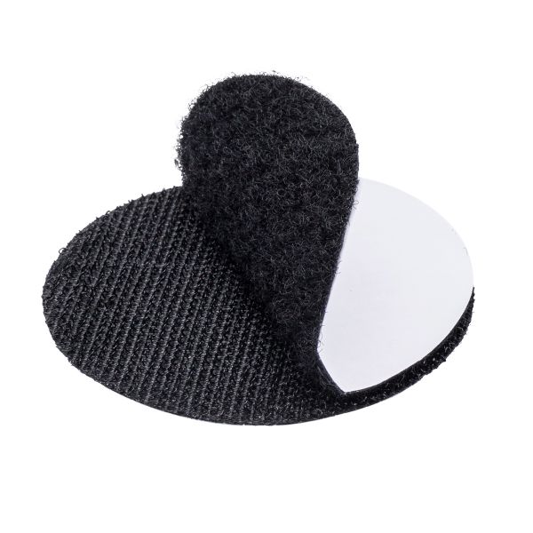 Лента контактная липучка (велкро) клеевая круг ⌀60 мм, 10 пар, черный, 6131-2080