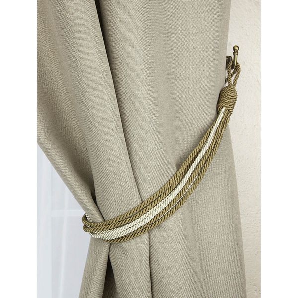 Подхваты шторные Каскад (L73см/ ширина 2см) (1 т.бежевый/молочный) К-16