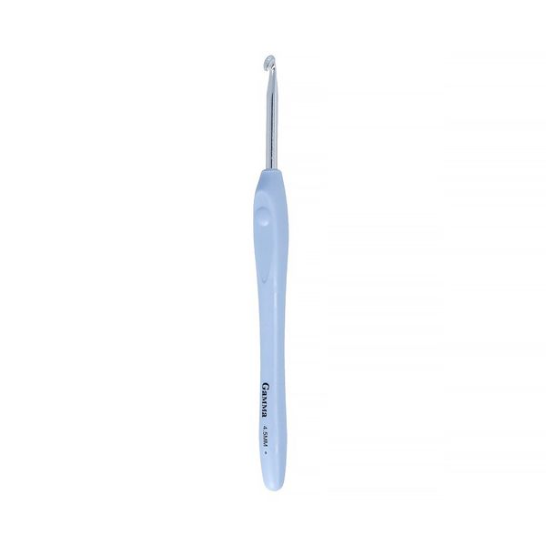 Крючок для вязания с прорезиненной ручкой металл ⌀4.5 мм, 16 см, Gamma RHP