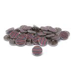 Пуговицы на ножке Твидовая 28L (18мм), металл (Blue/Red (синий/красный/серебро)), ME-651, 36 шт