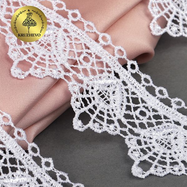 Кружево гипюр (плетёное) 40 мм, TR.4G8084, цв.01 белый, уп.9м, Kruzhevo