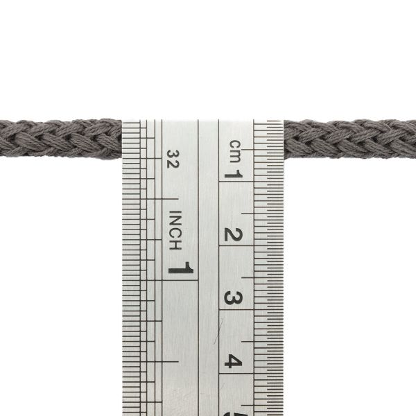 Шнур круглый х/б ⌀5.0 мм / 100 метров, цв.т.серый