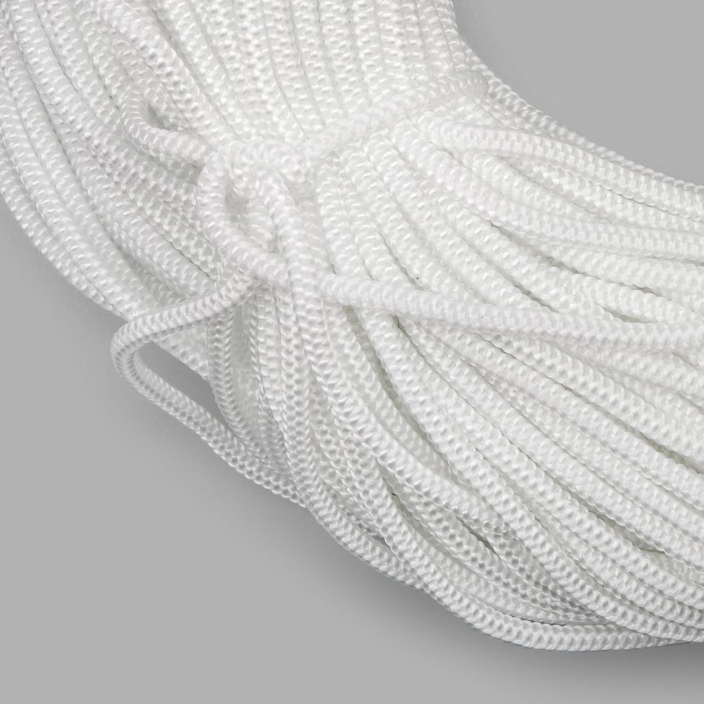 Шнур полиамид круглый бытовой ⌀4.0 мм, 100м, 100% ПА, белый