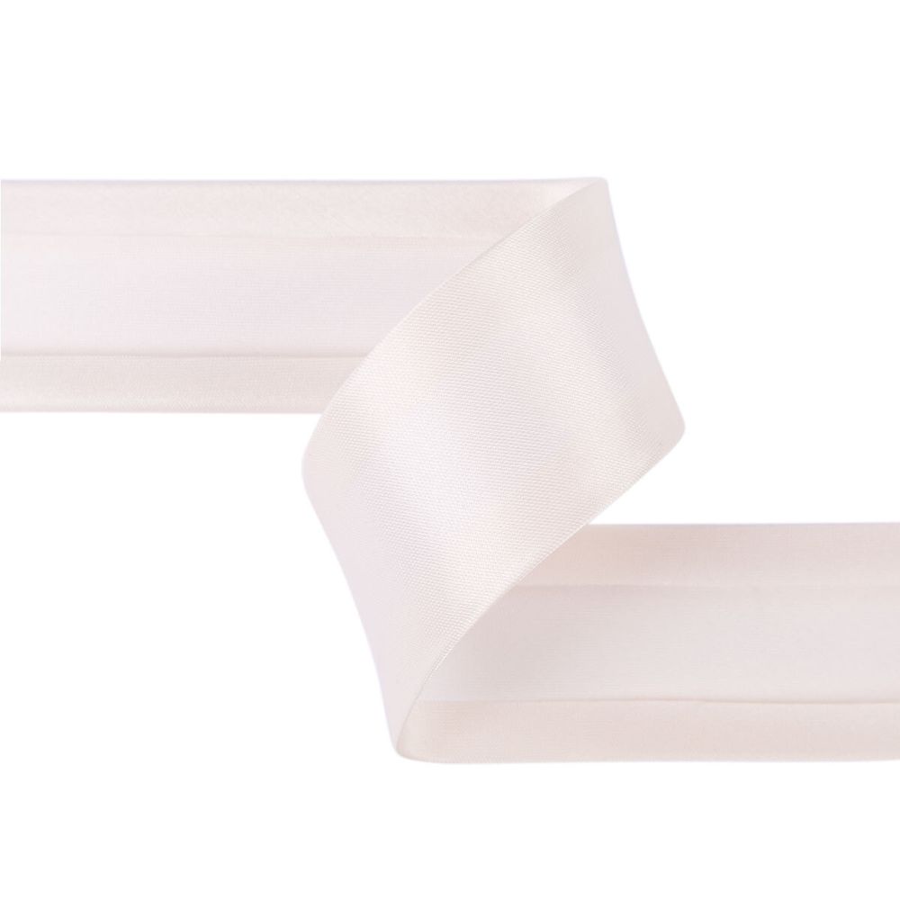 Косая бейка атласная 40 мм / 5 шт по 5.4 метра, №183 молочный, Gamma GK-40P