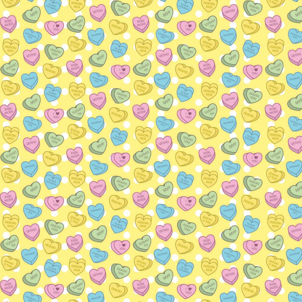 Односторонняя упаковочная бумага Stilerra 100х70 см, 25 шт, 17 сердечки