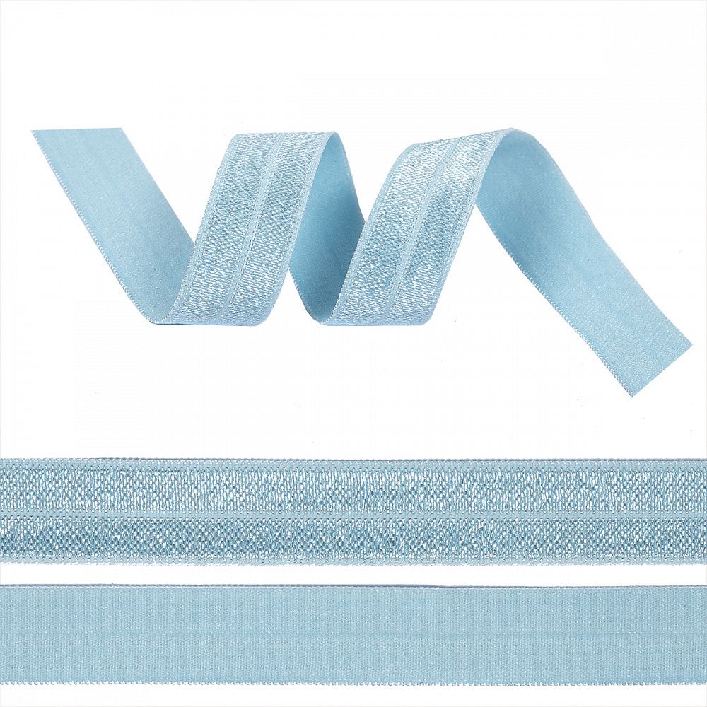 Резинка бельевая (окантовочная) блестящая 15.0 мм / 1000 метров, голубой F183