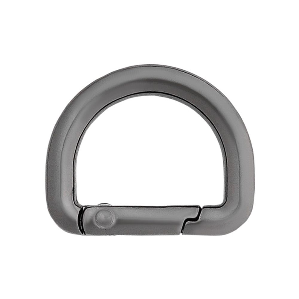 Карабин металл полукольцо 20.0 мм, олово (черный никель), MB_2232, 6 шт