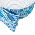 Лента (тесьма) жаккардовая 50.0 мм / 25 метров, Славянский орнамент Оберег, рис.9466, белый / голубой, С3775Г17