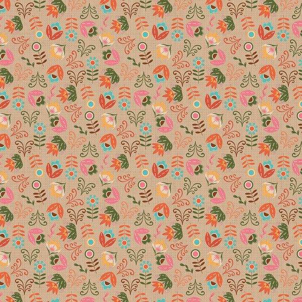 Ткань для пэчворка Peppy Лесные жители, отрез 50х55 см, 146 г/м², ЛЖ-13 бежевый, Peppy