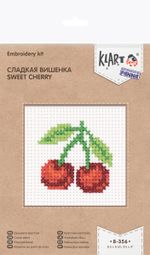 Набор для вышивания нитками Klart, Сладкая вишенка, 8,5х8 см