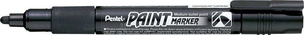 Маркер перманентный Paint 4 мм, пулевидный 12 шт, MMP20-AO черный, Pentel
