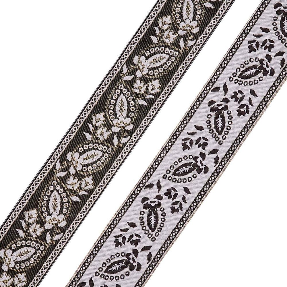 Лента (тесьма-бордюр) жаккардовая 60.0 мм / 25±1 метров, 6 черный, 3AR2679