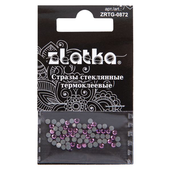 Стразы клеевые стекло 2.4 мм, 360 шт, SS08 №26 сиреневый (Amethyst), Zlatka ZRTG-0872