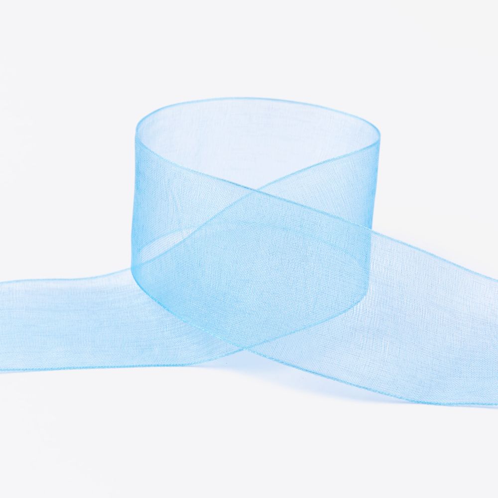 Лента капроновая (органза) 38.0 мм / 22.8±1 метра, 090 св.синий, Blitz OR-38