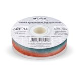 Лента капроновая (органза) двухцветная 15.0 мм / 22.5 метров, 034/093 малиновый/т.морская волна, Blitz ORP-15