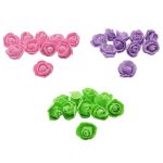 Цветочек-розочка из фоамирана 38 мм, микс №16, 3 цвета, 30 шт