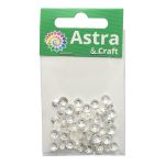 Шапочка для бусин, 3мм 100 шт в упак, Астра, Серебро