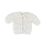 Кофта вязаная мини (ручная вязка), ширина 8см длина 9см рукав 5см цв.белый