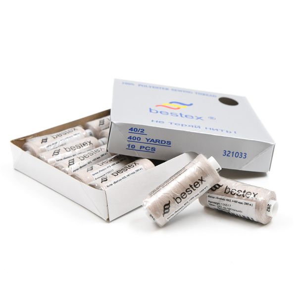 Нитки швейные бытовые Bestex 40/2, 365 м (400 ярд) / 10 кат., 282 жемчужно-лиловый