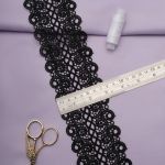 Кружево гипюр (плетёное) 75 мм / 13.7 метров, черный, 3AR1300