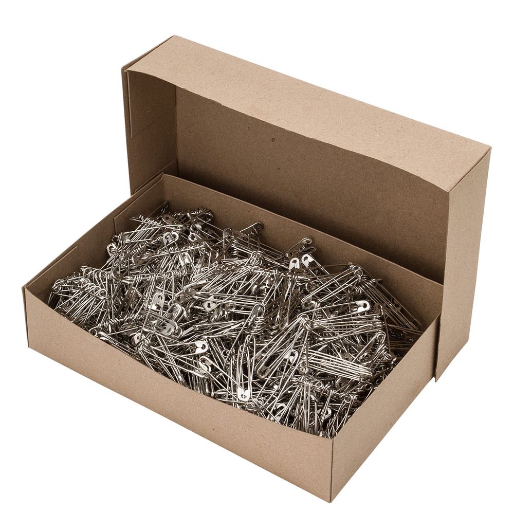 Булавки английские l=55 мм, никель, 1000 шт, С-61