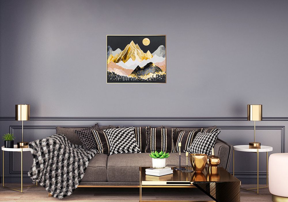 Картина по номерам Фрея PNB/PLPT-243, Пейзаж с золотом, (с поталью) 50х40 см