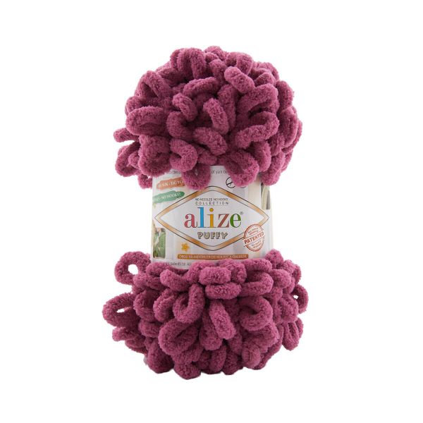 Пряжа Alize (Ализе) Puffy / уп.5 мот. по 100 г, 9м, 974 пыльно-лиловый