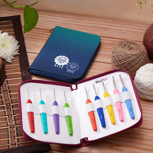 Набор крючков для вязания Knit Pro Waves алюминий/пластик, 9 видов крючков в наборе, 30930