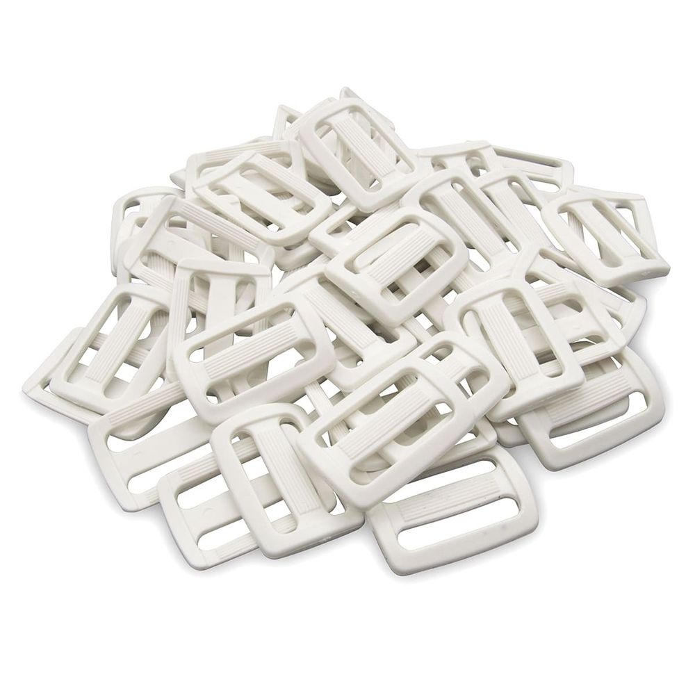 Пряжка, ПА, цветная, 30 мм (1000 белый), 50 шт