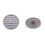 Пуговицы на ножке Твидовая 36L (23мм), металл (White/S (белый/серебро)), ME-651, 36 шт