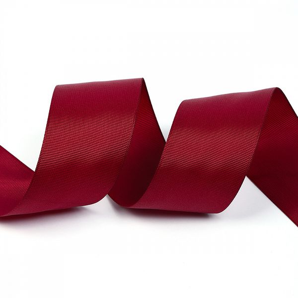 Лента репсовая (в рубчик) 50.0 мм, 275 вишневый, уп. 27,4м