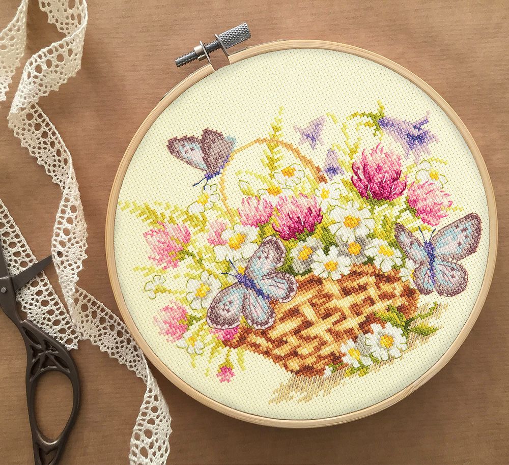 Набор для вышивания нитками Чудесная игла, Летнее настроение 20х17 см