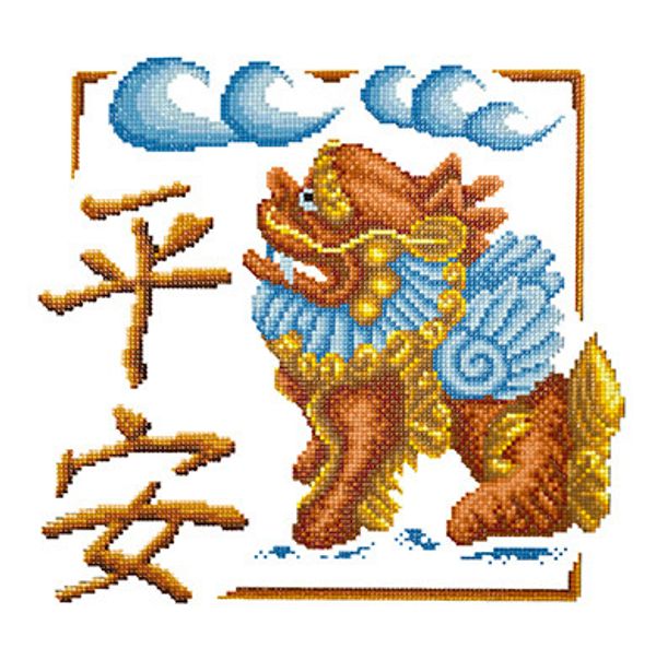 Алмазная (кристальная) мозаика Фрея, Иероглиф Защита дома, 34,5х33,1 см