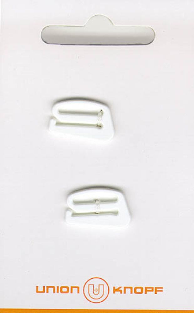 Крючки для бюстгальтера пластик 13.0 мм, белый, 2 шт, Union Knopf