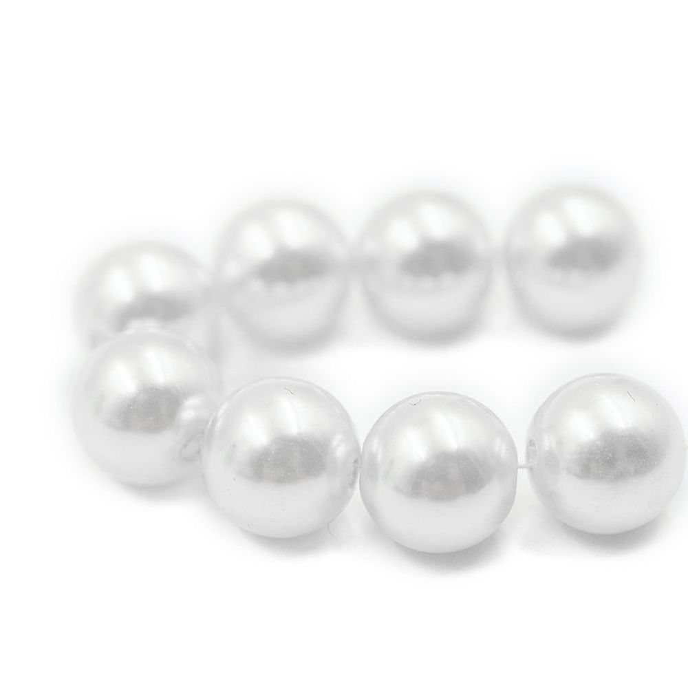 Бусины пластик (жемчуг) ⌀12 мм, 25 г, Astra&Craft, 001 NL белый