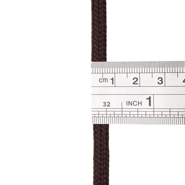 Шнур обувной плетеный ⌀6.0 мм / 100 метров, (диаметр ±1 мм), темно-коричневый, С34