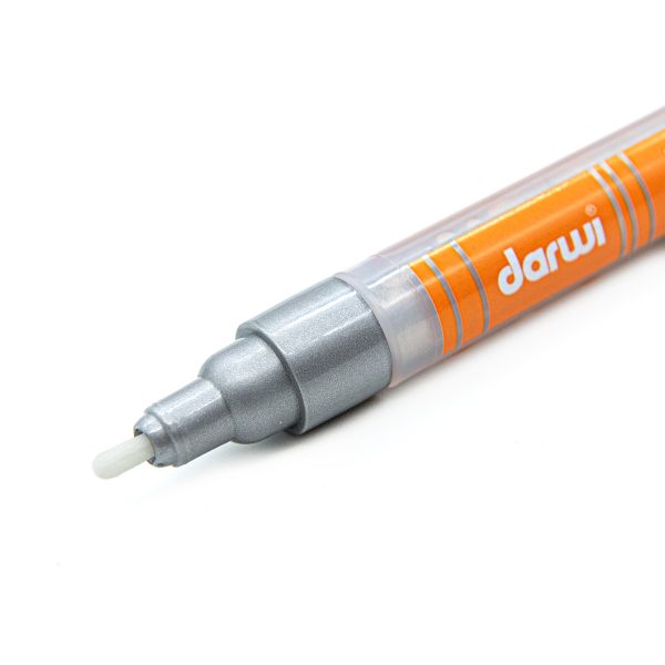 Маркер для ткани Darwi TEX Opak, 2мм, укрывистый, 080 серебряный