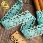 Кружево вязаное (тесьма) 20 мм / 10 метров, 6307-1 цв.24 мята, 10 м, Kruzhevo