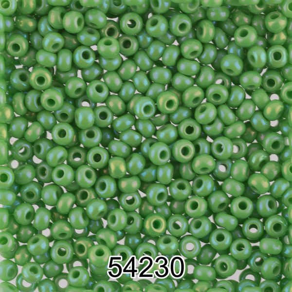 Бисер Preciosa 10/0 (2.3 мм), 500 г, 54230 (Ф538) зеленый/меланж