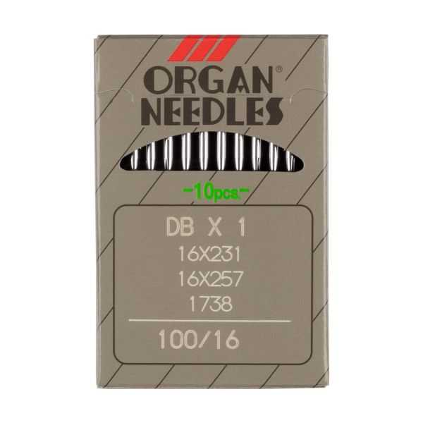 Иглы для промышленных швейных машин Organ DB*1738 / DB*1, 10 шт, 100