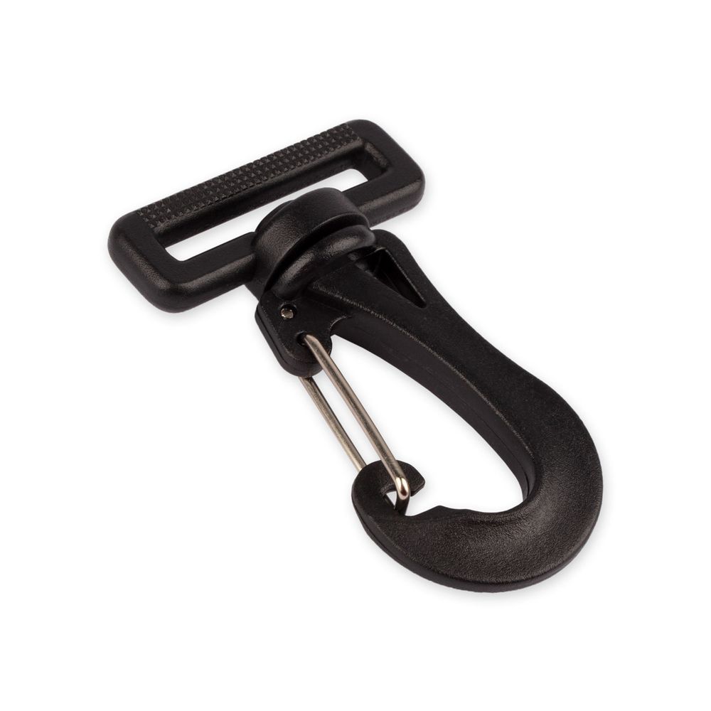 Карабин пластик с металлической застежкой 32 мм, 50 шт, черный, Gamma GHB001