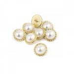 Пуговицы металлические на ножке 28L-18 мм, С-MP30 цв.золото/перламутр, 10 шт