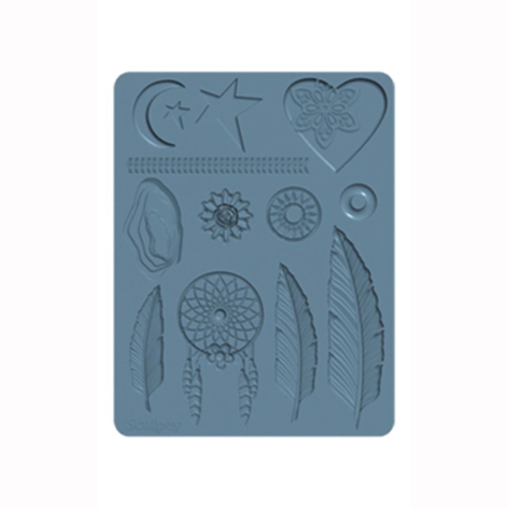 Форма силиконовая для слепков Sculpey Silicone Bakeable Mold, 63 Boho Chic, Sculpey APM