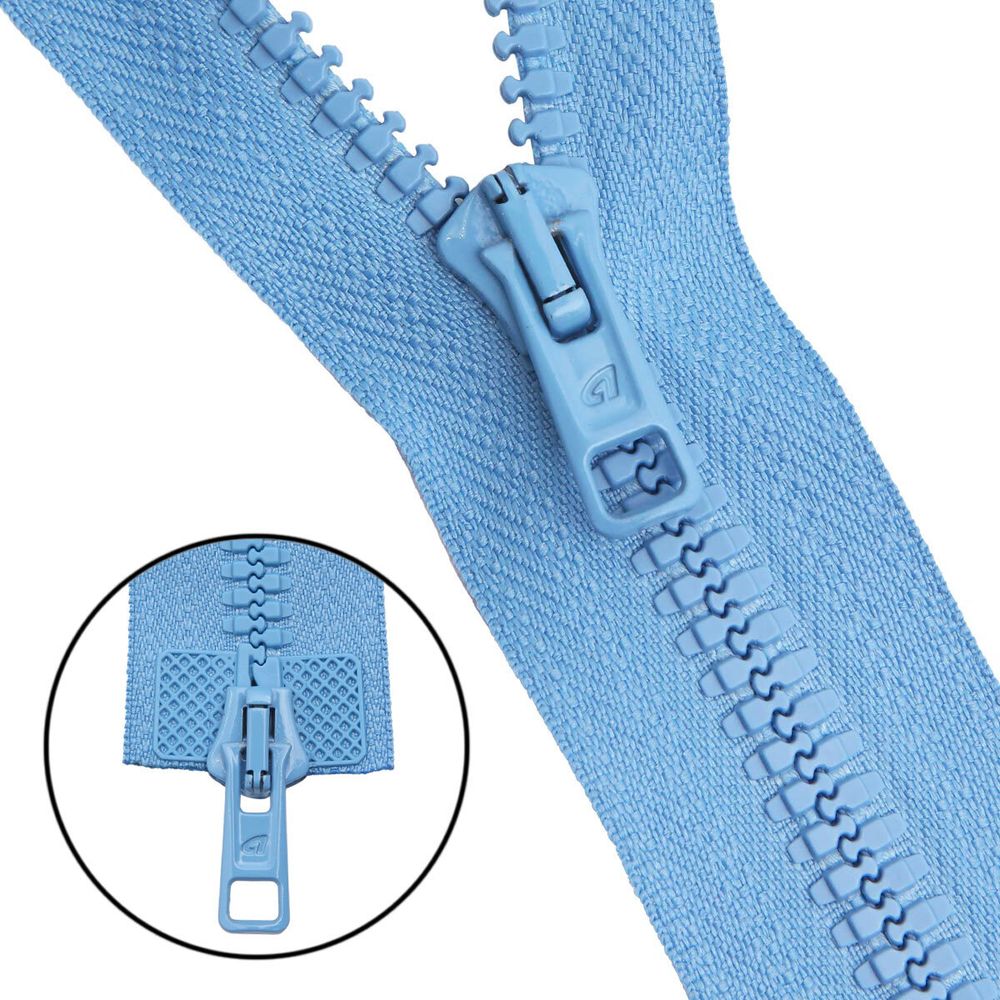 Молния трактор Arta Т6 (6 мм) 2 зам., разъем., 100 см, цв. 039 голубой, уп.5 шт